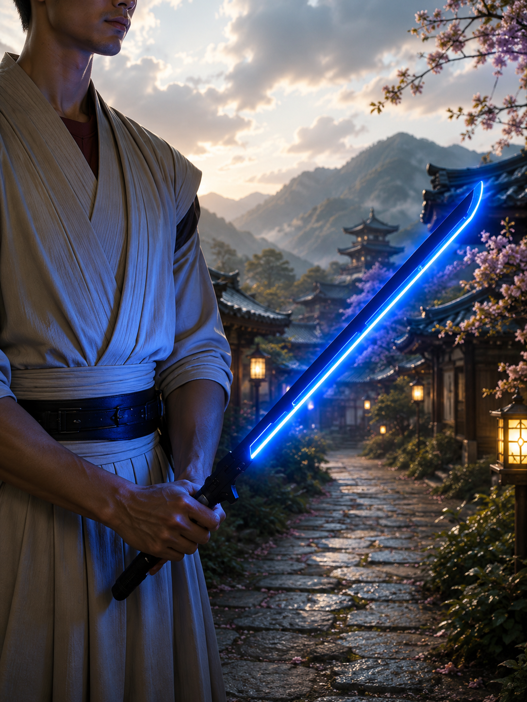 Blue LED Samurai Sword