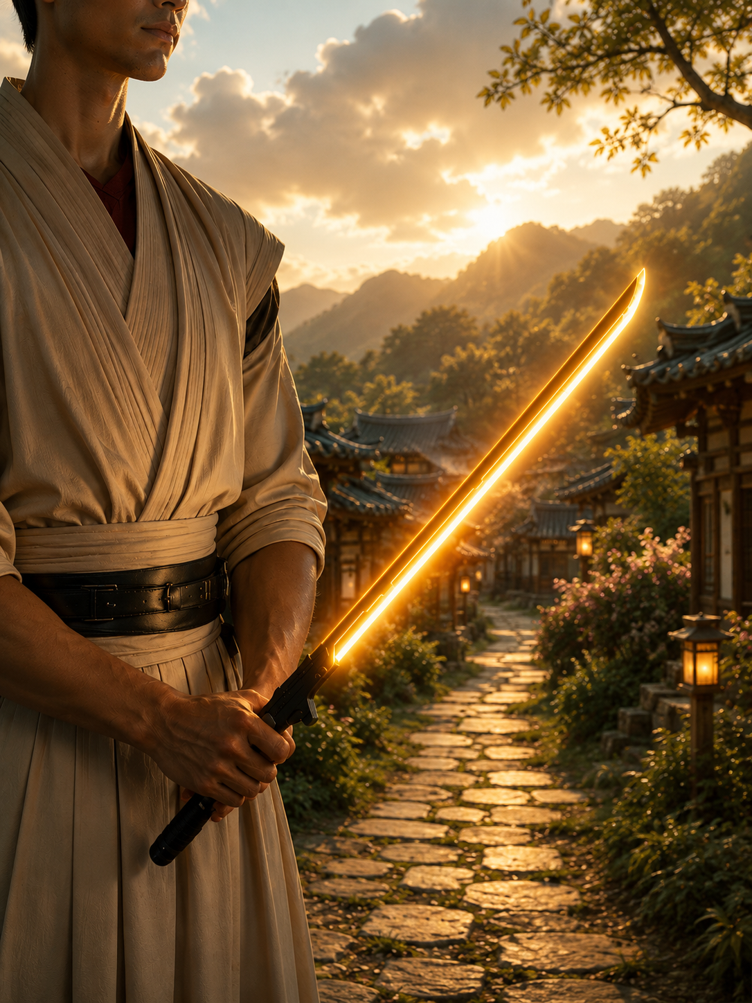 Yellow LED Samurai Sword